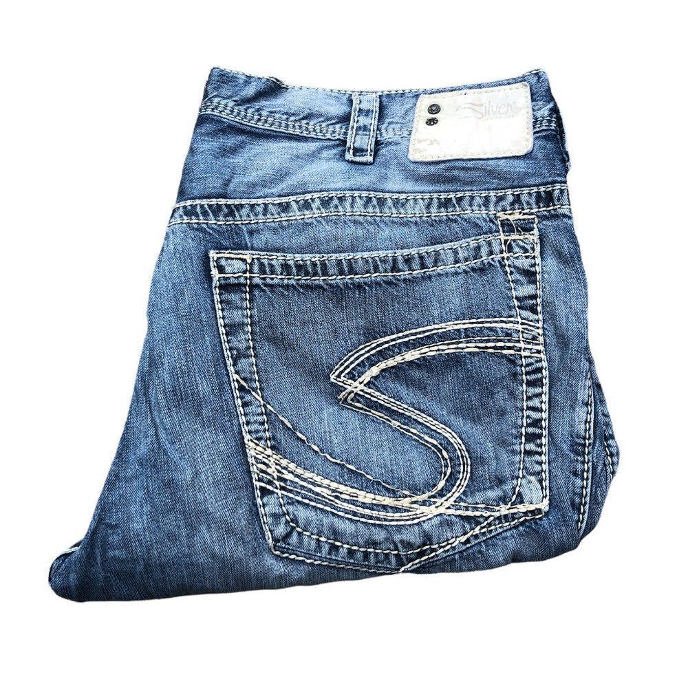 RARE Silver Jeans Co. Embroidered Jeans Size 40 Blue